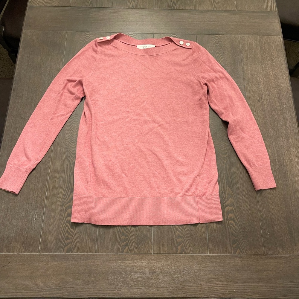 Loft Pink Woman’s Sweater.  Size Medium.